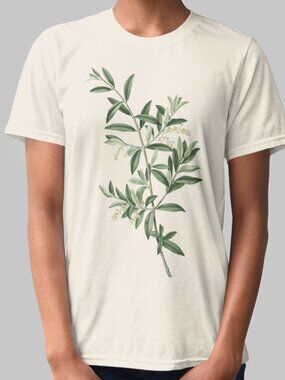 Olive Vintage Floral Print Short Sleeve Graphic Tee T-shirt S-XXL